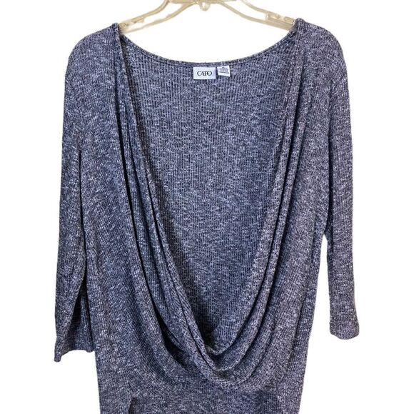 Cato Hi Lo Long Drape Cross Over Neck Sweater Size XL - Picture 2 of 7